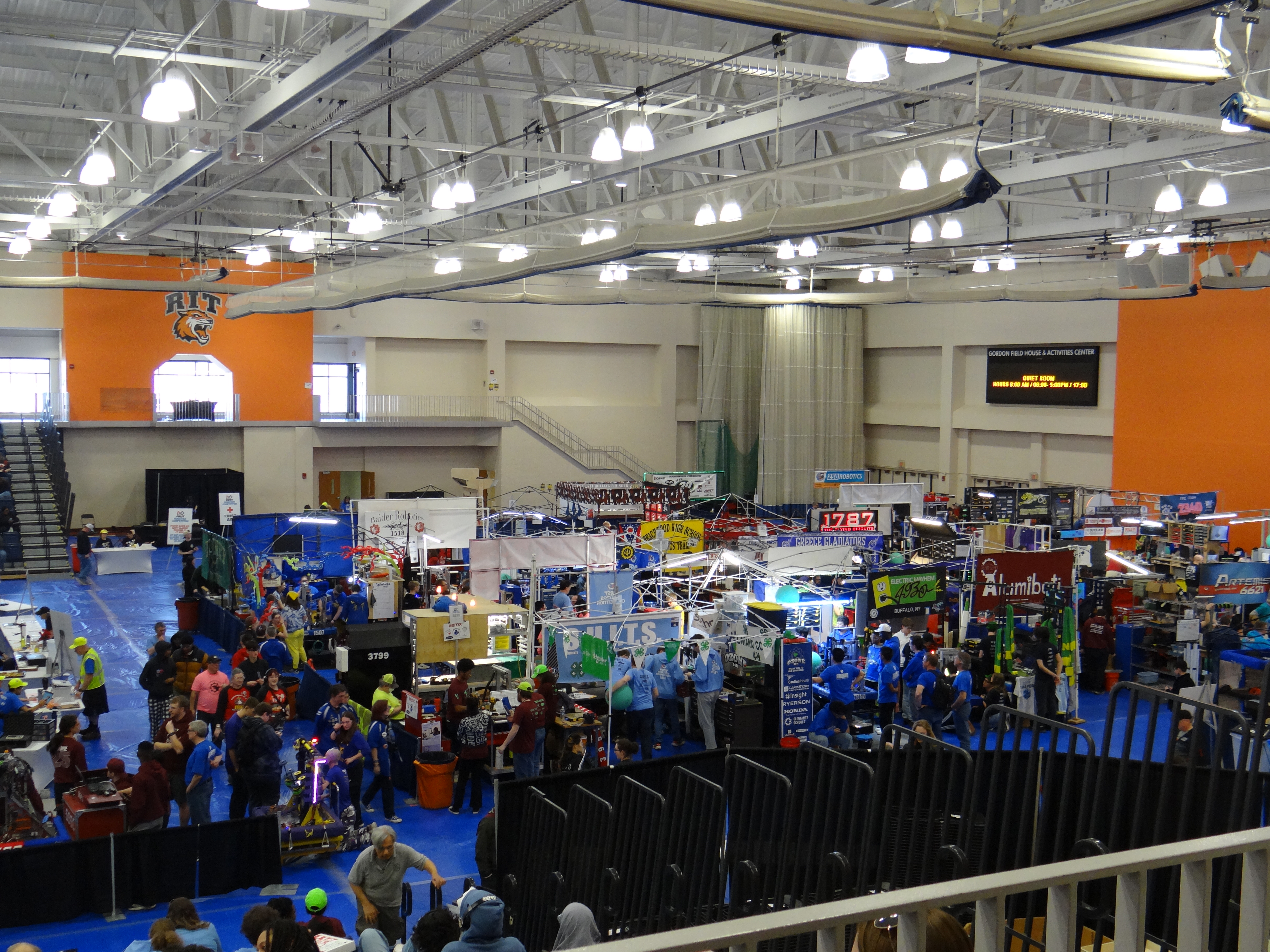 A view of the competition pit area at RIT.