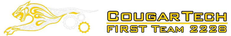 A picture of a Cougar mixed with gears and the words; Cougartech FIRST Team 2228